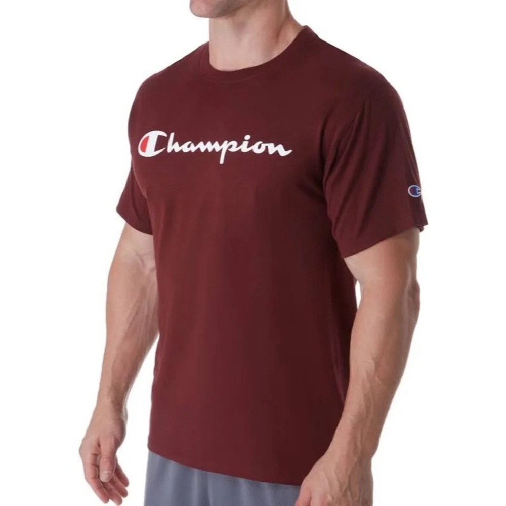 Champion Men's Burgundy Short Sleeve Tee